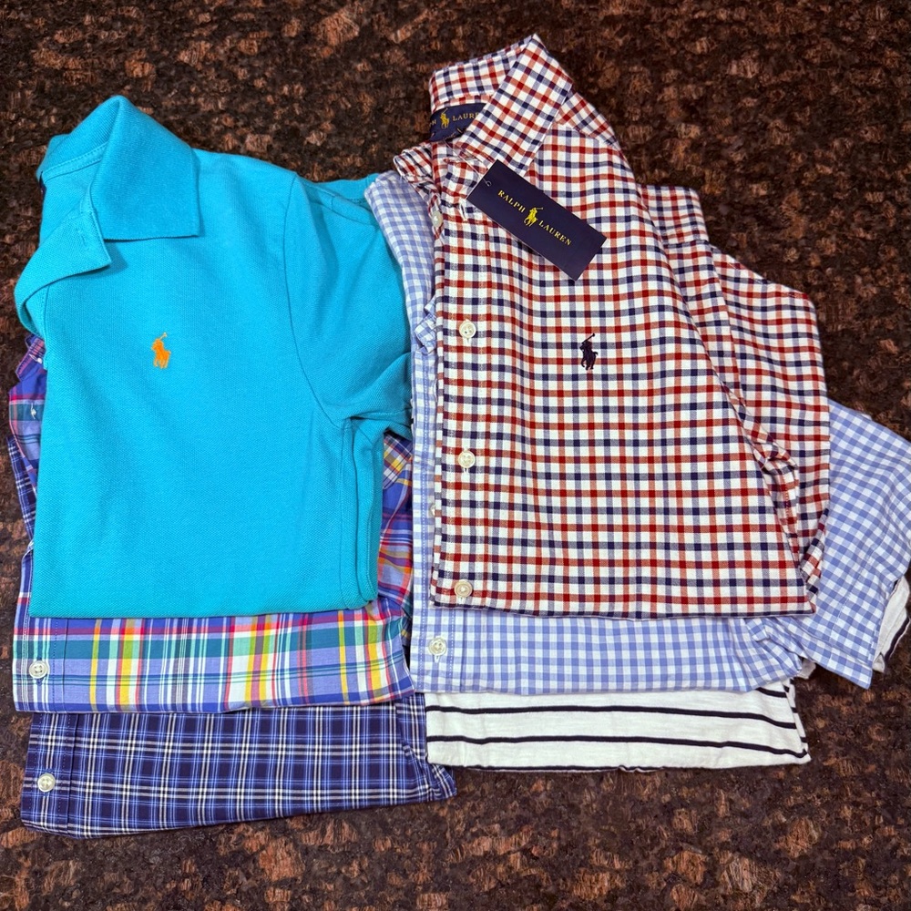 Lot of 6 Ralph Lauren Polo shirts. Boys 14-16